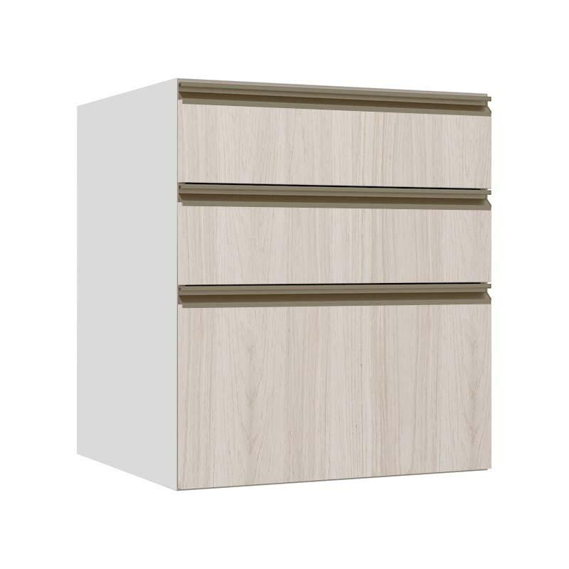 Módulo Balcão 60cm 3 Gavetas 100% MDF Cozinha Modulada Gold J Robel Branco/Aspen Módulo Balcão 60cm 3 Gavetas 100% MDF Cozinha Modulada Gold J Robel Branco/Aspen