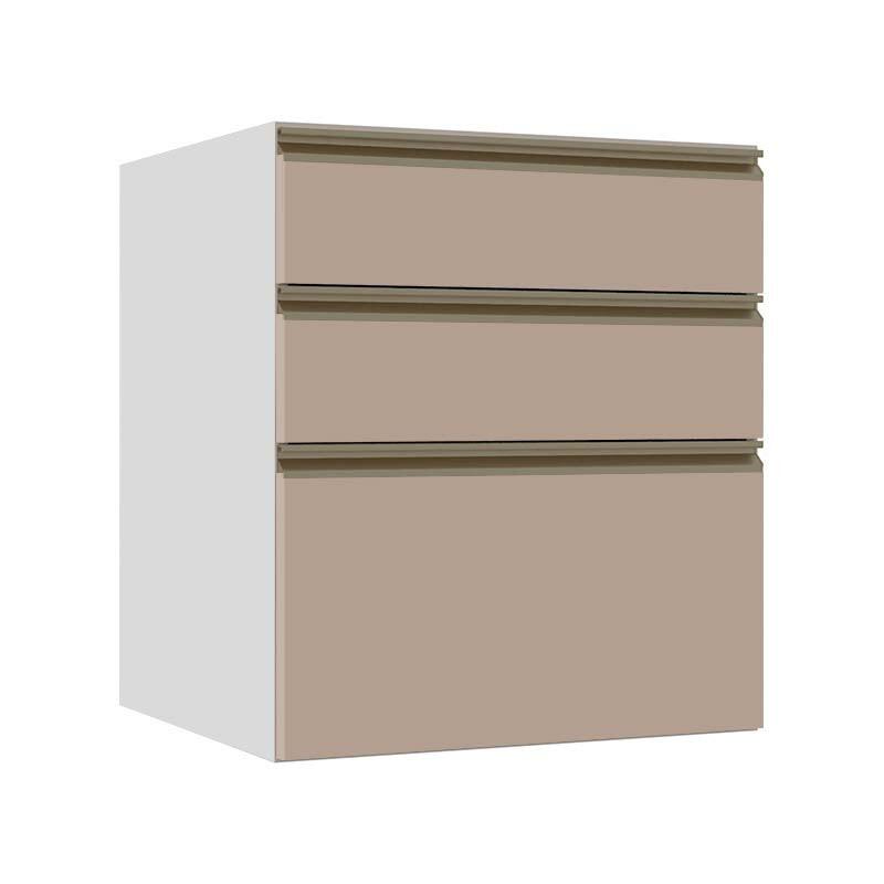 Módulo Balcão 60cm 3 Gavetas 100% MDF Cozinha Modulada Gold J Robel Branco/Fendi Matte Módulo Balcão 60cm 3 Gavetas 100% MDF Cozinha Modulada Gold J Robel Branco/Fendi Matte