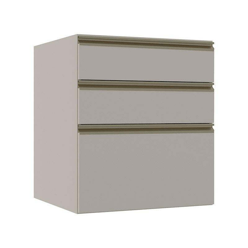 Módulo Balcão 60cm 3 Gavetas 100% MDF Cozinha Modulada Gold Robel Fendi/Fendi