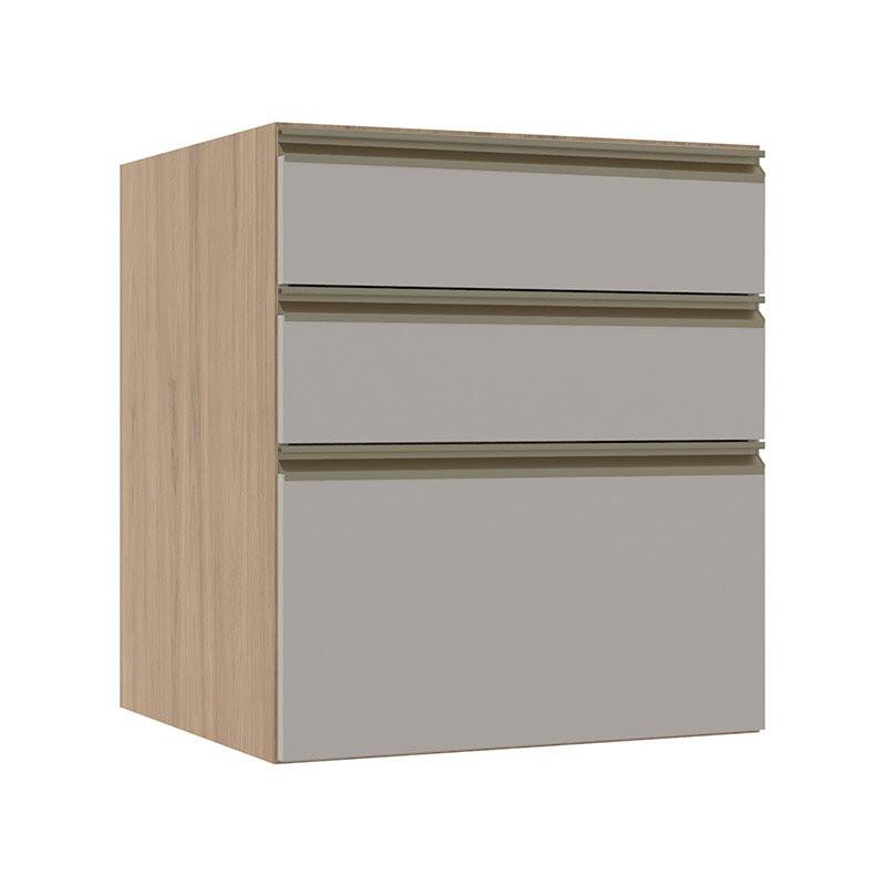 Módulo Balcão 60cm 3 Gavetas 100% MDF Cozinha Modulada Gold Robel Hanover/Fendi
