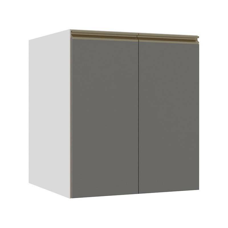 Módulo Balcão 60cm 2 Portas 100% MDF Cozinha Modulada Gold J Robel Branco/Cinza Matte