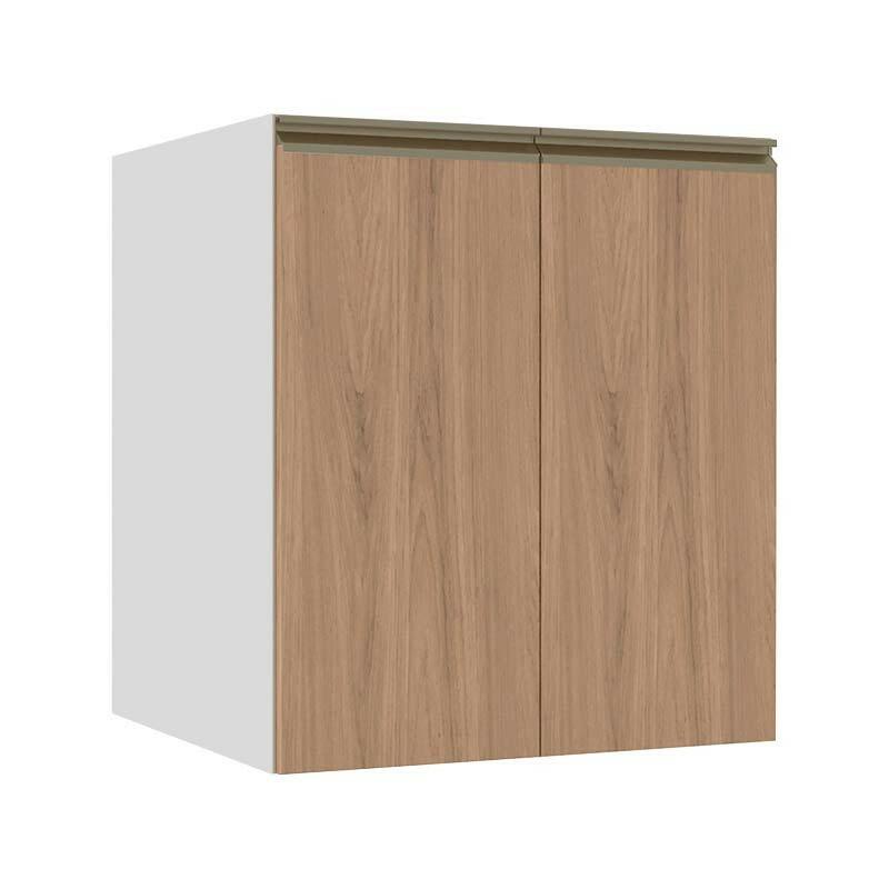 Módulo Balcão 60cm 2 Portas 100% MDF Cozinha Modulada Gold J Robel Branco/Hanover