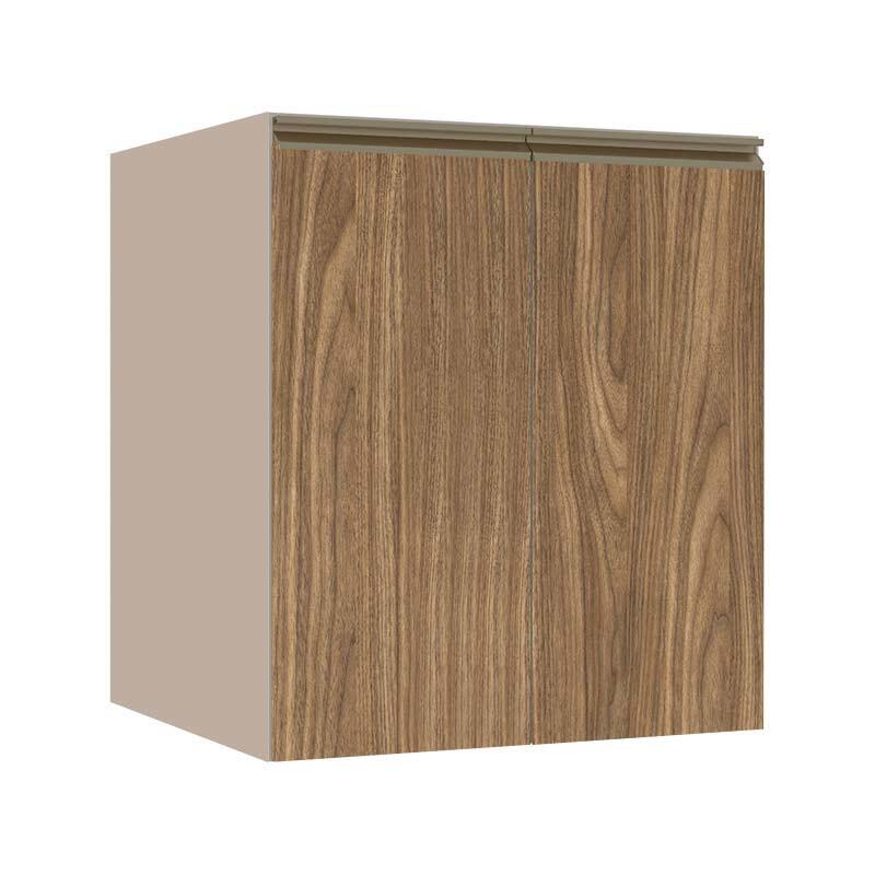 Módulo Balcão 60cm 2 Portas 100% MDF Cozinha Modulada Gold J Robel Fendi/Amendoeira BP