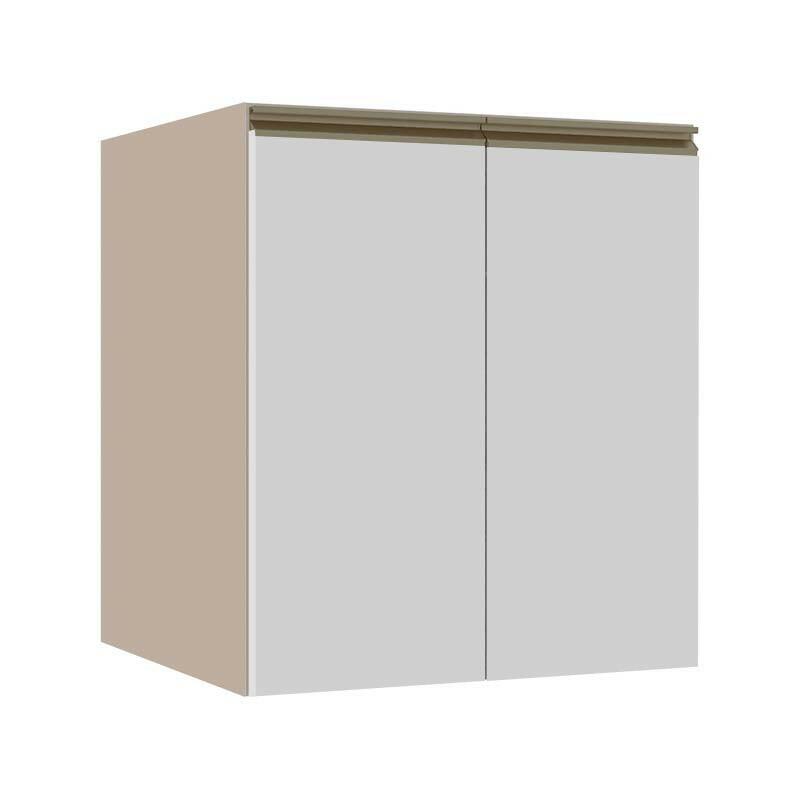 Módulo Balcão 60cm 2 Portas 100% MDF Cozinha Modulada Gold J Robel Fendi/Branco Matte