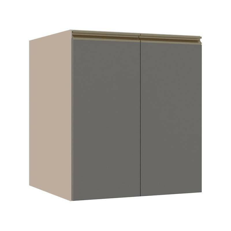Módulo Balcão 60cm 2 Portas 100% MDF Cozinha Modulada Gold J Robel Fendi/Cinza Matte