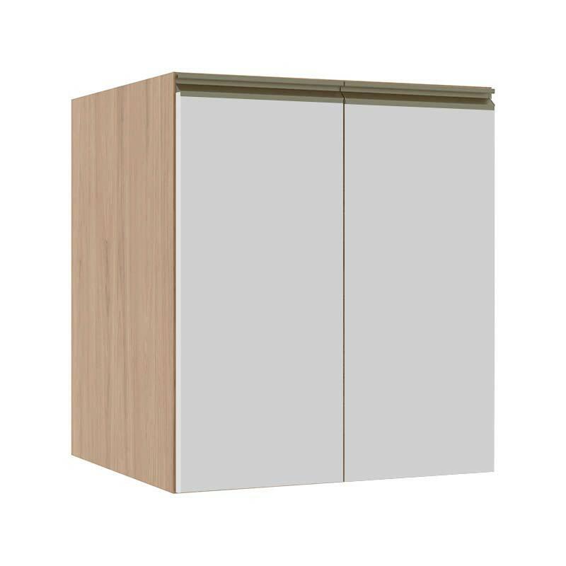Módulo Balcão 60cm 2 Portas 100% MDF Cozinha Modulada Gold J Robel Hanover/Branco Matte