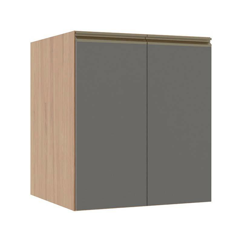 Módulo Balcão 60cm 2 Portas 100% MDF Cozinha Modulada Gold J Robel Hanover/Cinza Matte