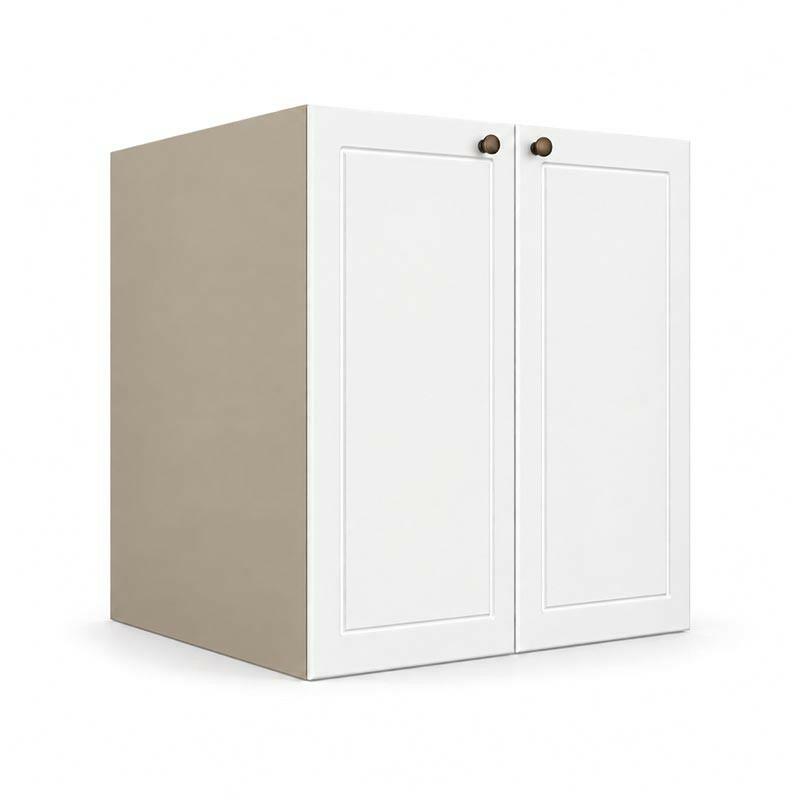 Módulo Balcão 60x68x56cm 2 Portas 100% MDF Cozinha Provence Robel Fendi/Branco Matte