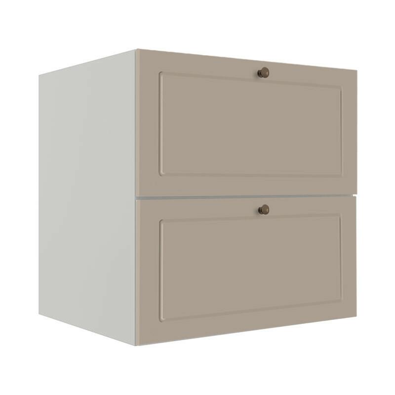 Módulo Balcao 70cm 1 Gaveta 1 Porta Basculante 100% MDF Cozinha Provence Robel Branco/Fendi Matte
