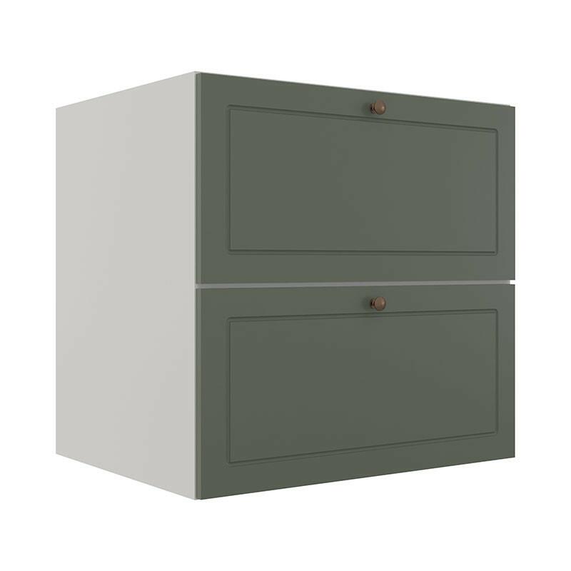 Módulo Balcao 70cm 1 Gaveta 1 Porta Basculante 100% MDF Cozinha Provence Robel Branco/Salvia Matte