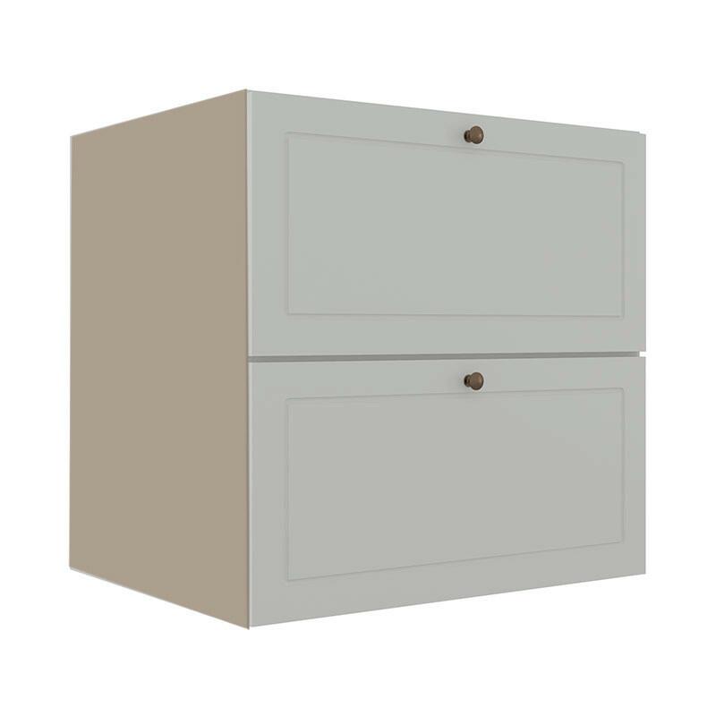 Módulo Balcao 70cm 1 Gaveta 1 Porta Basculante 100% MDF Cozinha Provence Robel Fendi/Branco Matte