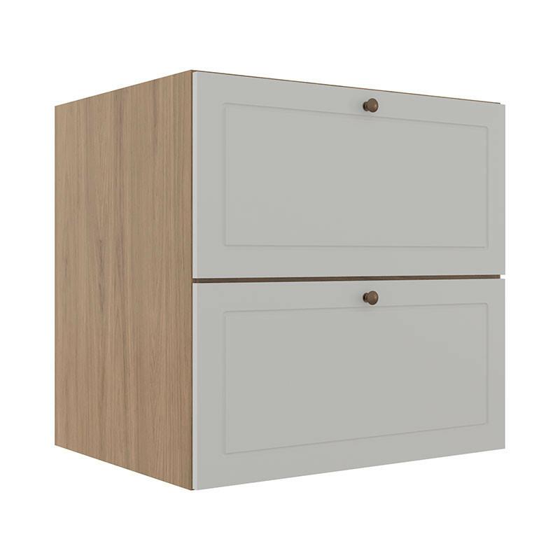 Módulo Balcao 70cm 1 Gaveta 1 Porta Basculante 100% MDF Cozinha Provence Robel Hanover/Branco Matte
