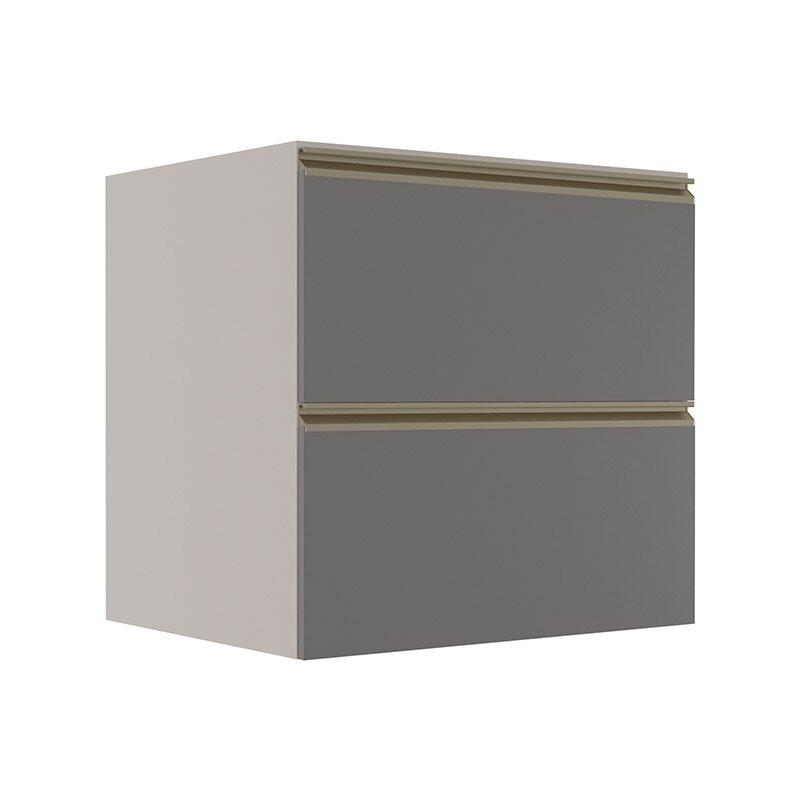 Módulo Balcão 70cm 1 Gaveta 1 Porta Basculante 100% MDF Cozinha Modulada Gold Robel Fendi/Cinza
