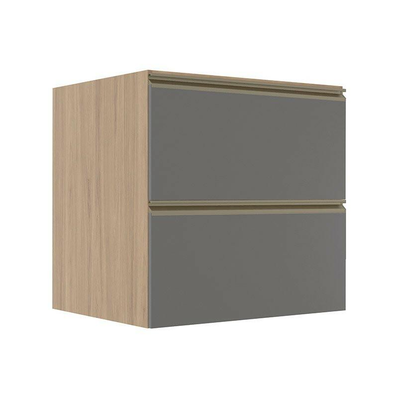 Módulo Balcão 70cm 1 Gaveta 1 Porta Basculante 100% MDF Cozinha Modulada Gold Robel Hanover/Cinza