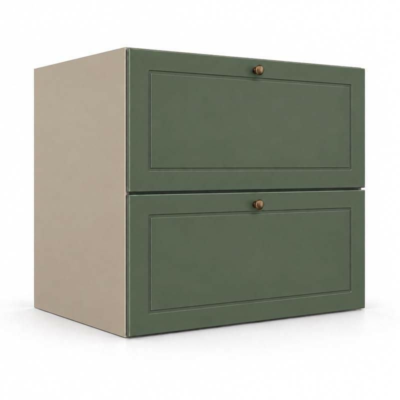 Módulo Balcao 70x68x56cm 1 Gaveta 1 Porta Basculante 100% MDF Cozinha Provence Robel Fendi/Salvia Matte