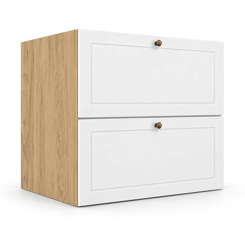 Módulo Balcao 70x68x56cm 1 Gaveta 1 Porta Basculante 100% MDF Cozinha Provence Robel Hanover/Branco Matte