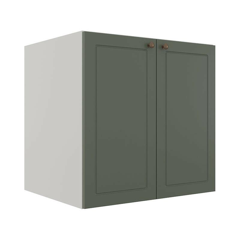 Módulo Balcao 70cm 2 Portas 100% MDF Cozinha Modulada Provence Robel Branco/Salvia Matte