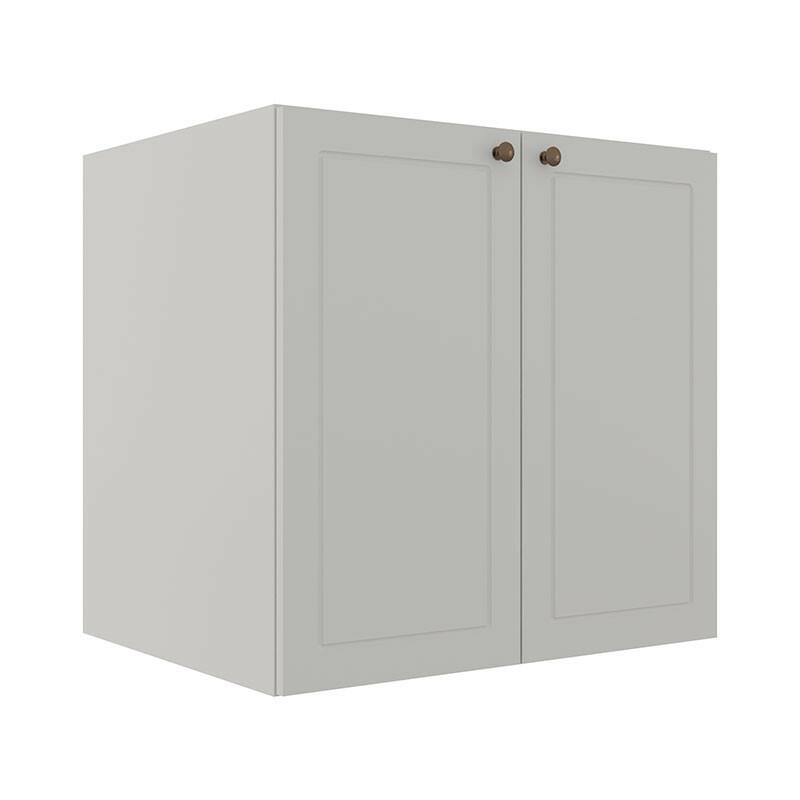 Módulo Balcao 70cm 2 Portas 100% MDF Cozinha Modulada Provence Robel Branco/Branco Matte