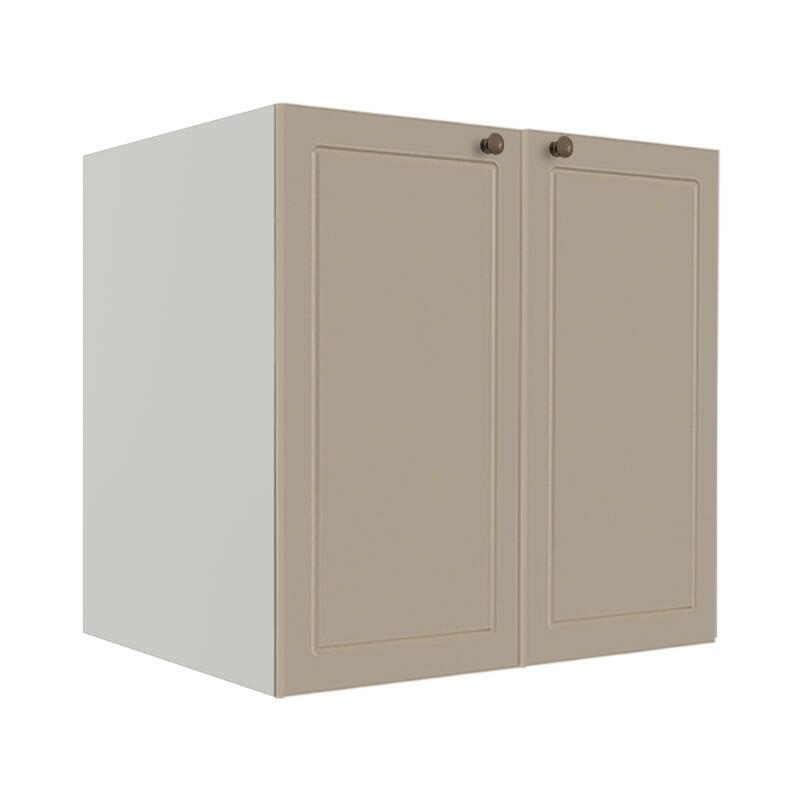 Módulo Balcao 70cm 2 Portas 100% MDF Cozinha Modulada Provence Robel Branco/Fendi Matte