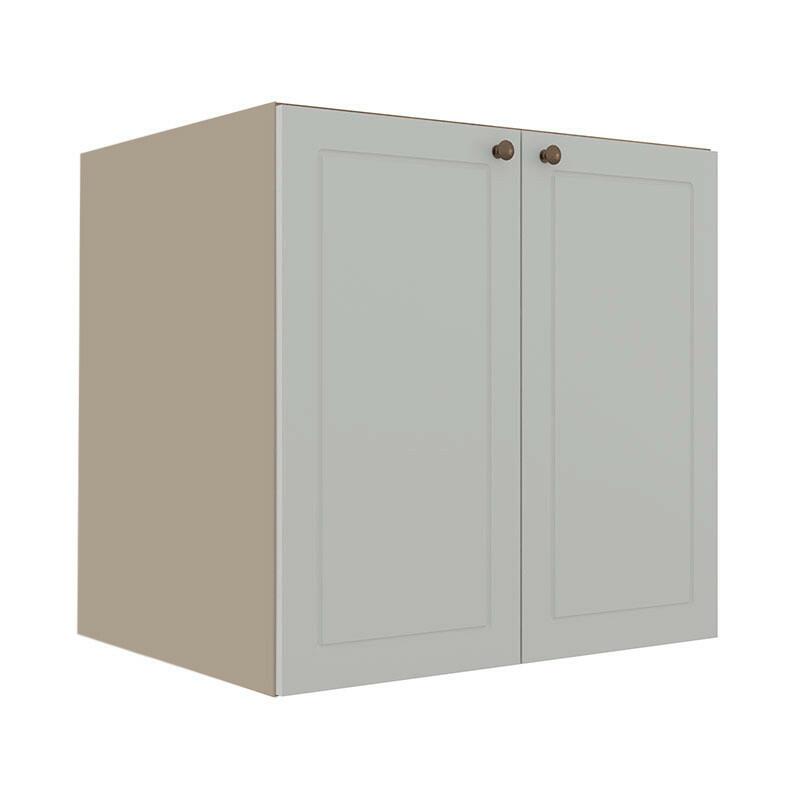 Módulo Balcao 70cm 2 Portas 100% MDF Cozinha Modulada Provence Robel Fendi/Branco Matte