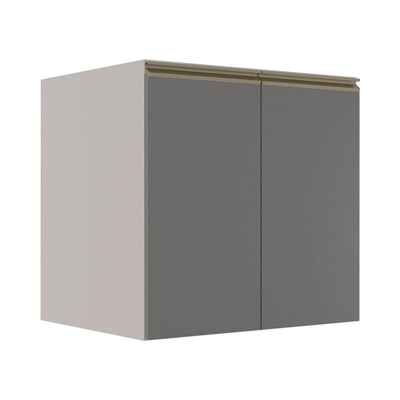 Módulo Balcão 70cm 2 Portas 100% MDF Cozinha Modulada Gold Robel Fendi/Cinza