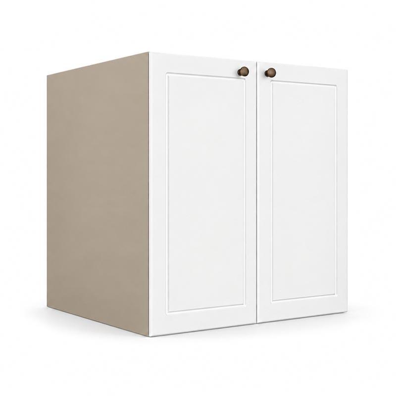 Módulo Balcão 70x68x56cm 2 Portas 100% MDF Cozinha Provence Robel Fendi/Branco Matte