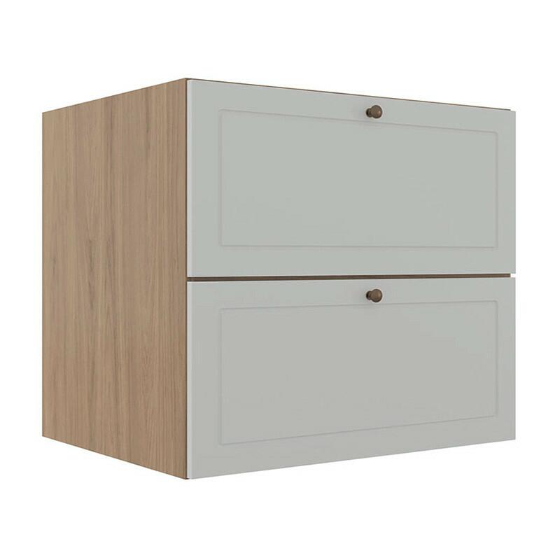 Módulo Balcao 80cm 1 Gaveta 1 Porta Basculante 100% MDF Cozinha Provence Robel Hanover/Branco Matte