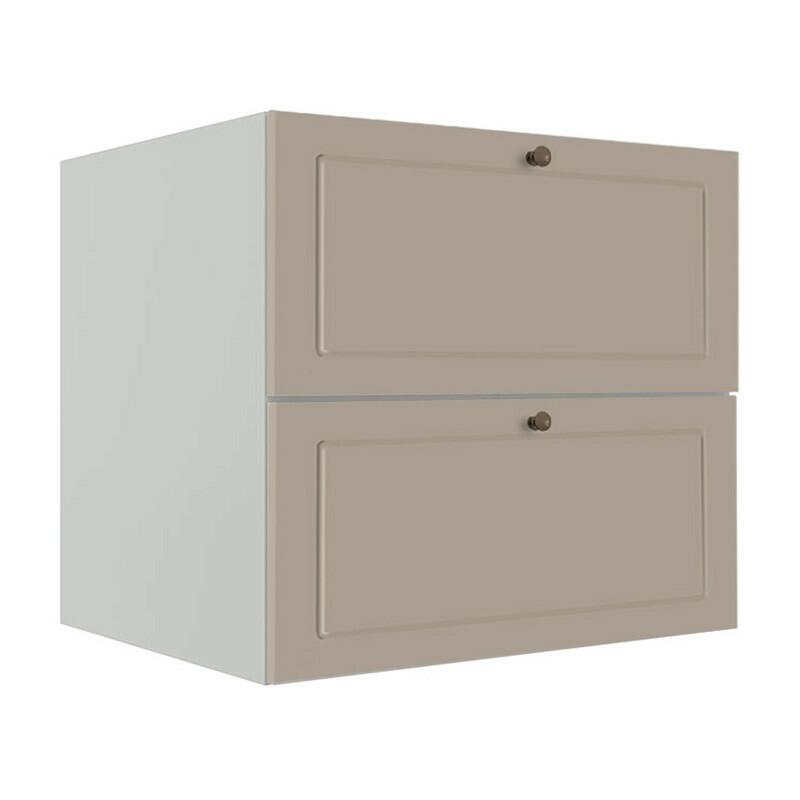 Módulo Balcao 80cm 1 Gaveta 1 Porta Basculante 100% MDF Cozinha Provence Robel Branco/Fendi Matte