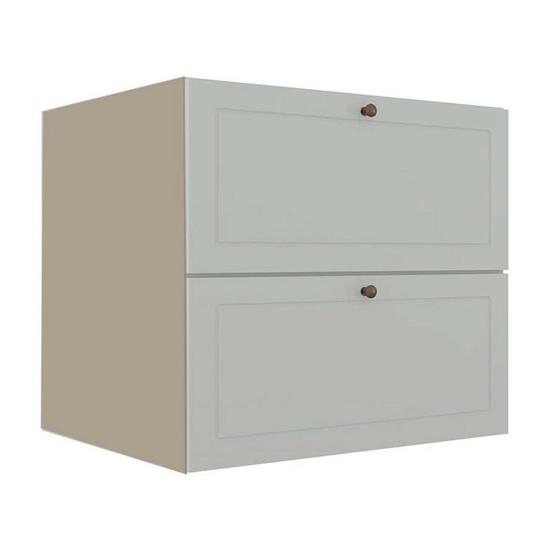 Módulo Balcao 80cm 1 Gaveta 1 Porta Basculante 100% MDF Cozinha Provence Robel Fendi/Branco Matte