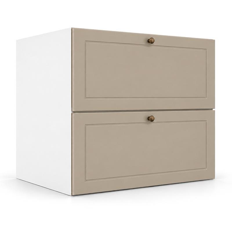 Módulo Balcão 80x68x56cm 1 Gaveta 1 Porta Basculante 100% MDF Cozinha Provence Robel Branco/Fendi Matte