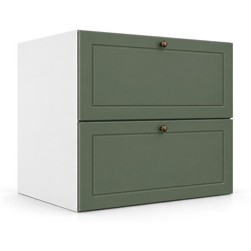 Módulo Balcão 80x68x56cm 1 Gaveta 1 Porta Basculante 100% MDF Cozinha Provence Robel Branco/Salvia Matte