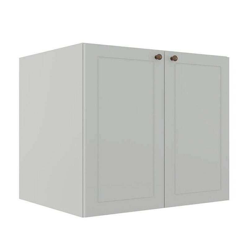 Módulo Balcao 80cm 2 Portas 100% MDF Cozinha Modulada Provence Robel Branco/Branco Matte