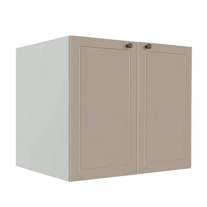 Módulo Balcao 80cm 2 Portas 100% MDF Cozinha Modulada Provence Robel Branco/Fendi Matte