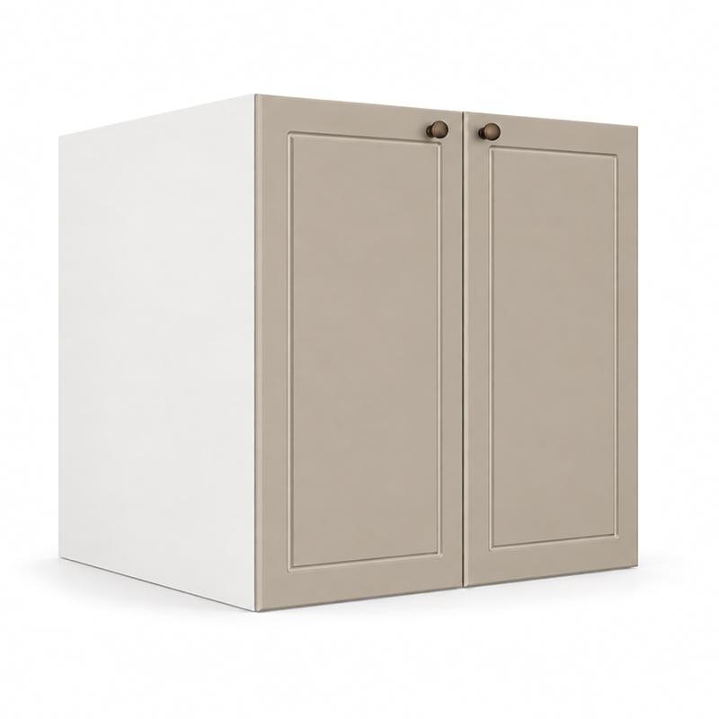 Módulo Balcão 80x68x56cm 2 Portas 100% MDF Cozinha Provence Robel Branco/Fendi Matte