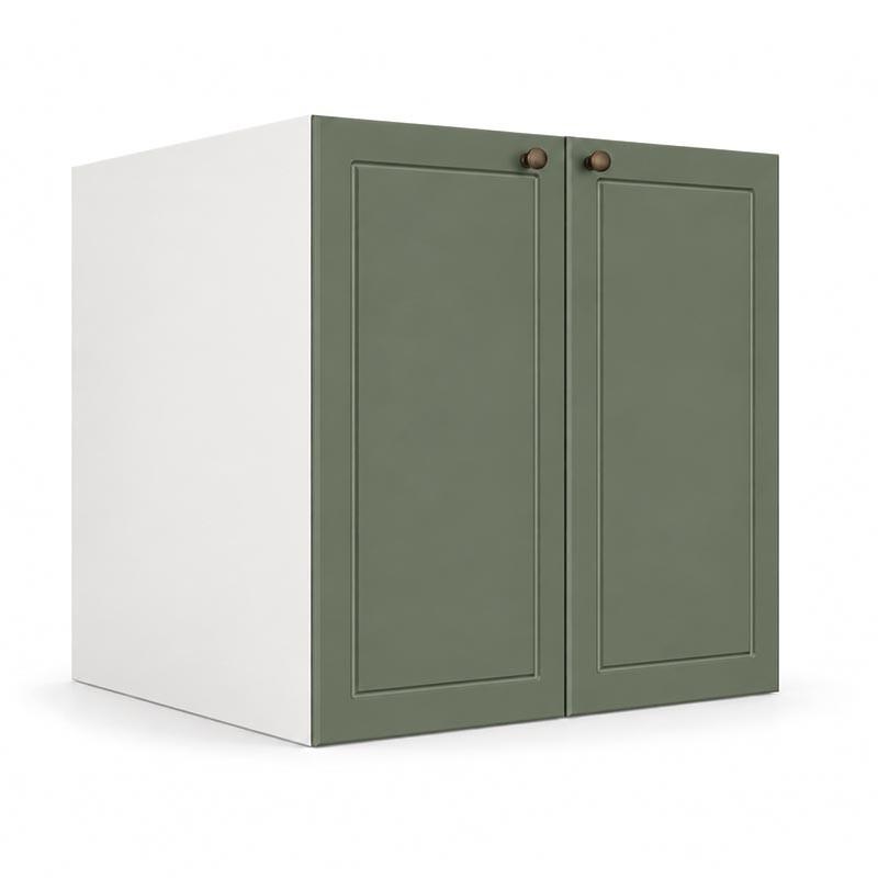 Módulo Balcão 80x68x56cm 2 Portas 100% MDF Cozinha Provence Robel Branco/Salvia Matte