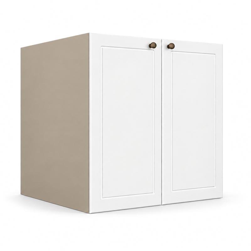 Módulo Balcão 80x68x56cm 2 Portas 100% MDF Cozinha Provence Robel Fendi/Branco Matte