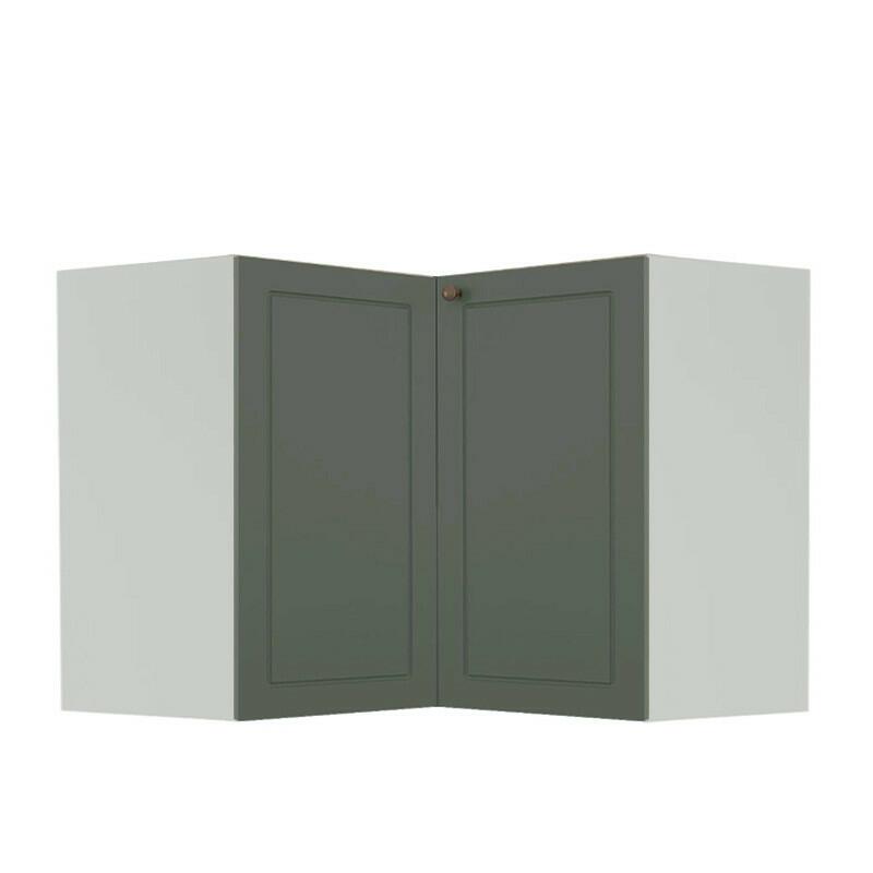 Módulo Balcao de Canto L 94x96cm 100% MDF Cozinha Provence Robel Branco/Salvia Matte