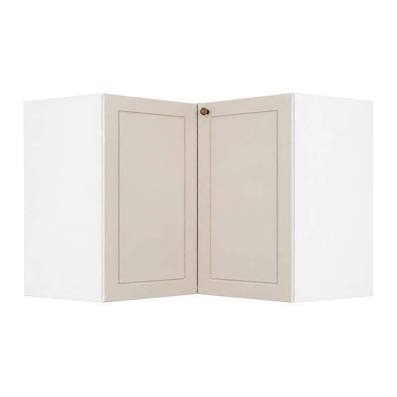 Módulo Balcão Canto L 96x94,5 x 68x56cm 100% MDF Cozinha Provence Robel Branco/Off White Matte