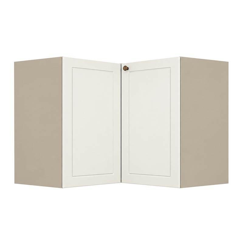 Módulo Balcão Canto L 96x94,5 x 68x56cm 100% MDF Cozinha Provence Robel Fendi/Off White Matte