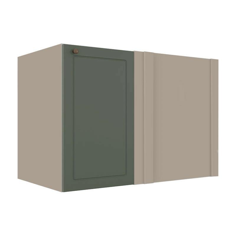 Módulo Balcao de Canto Reto 100cm Direito/Esquerdo 100% MDF Cozinha Provence Robel Fendi/Salvia Matte