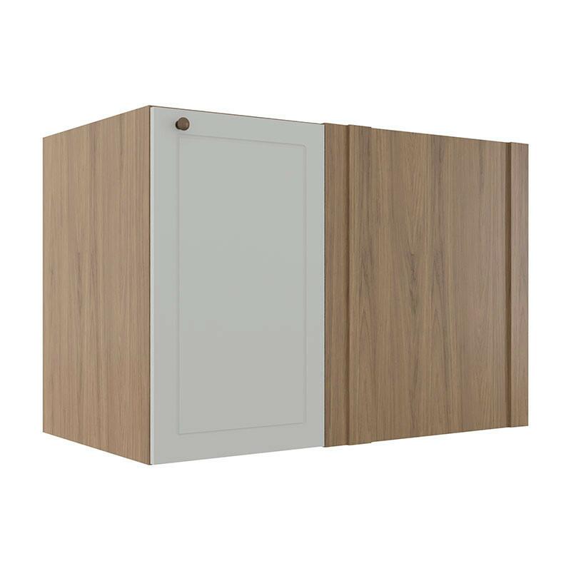 Módulo Balcao de Canto Reto 100cm Direito/Esquerdo 100% MDF Cozinha Provence Robel Hanover/Branco Matte