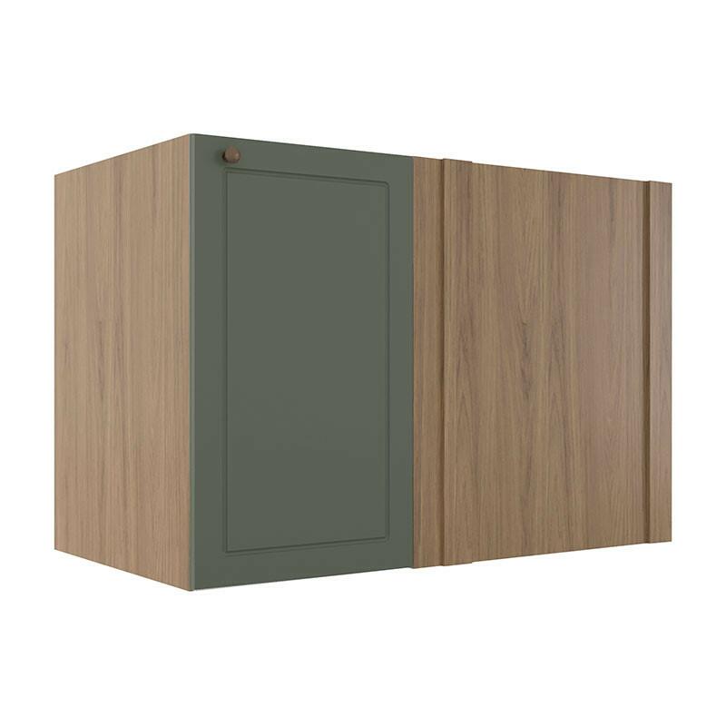 Módulo Balcao de Canto Reto 100cm Direito/Esquerdo 100% MDF Cozinha Provence Robel Hanover/Salvia Matte