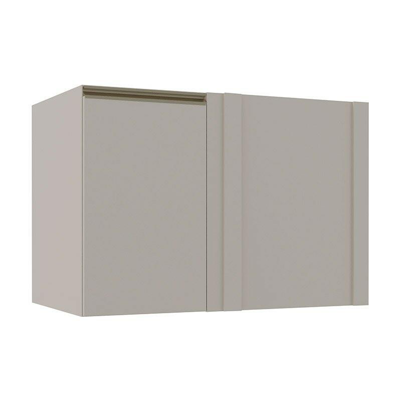 Módulo Balcao De Canto Reto 100cm Esquerdo 100% MDF  Cozinha Modulada Gold Robel Fendi/Fendi