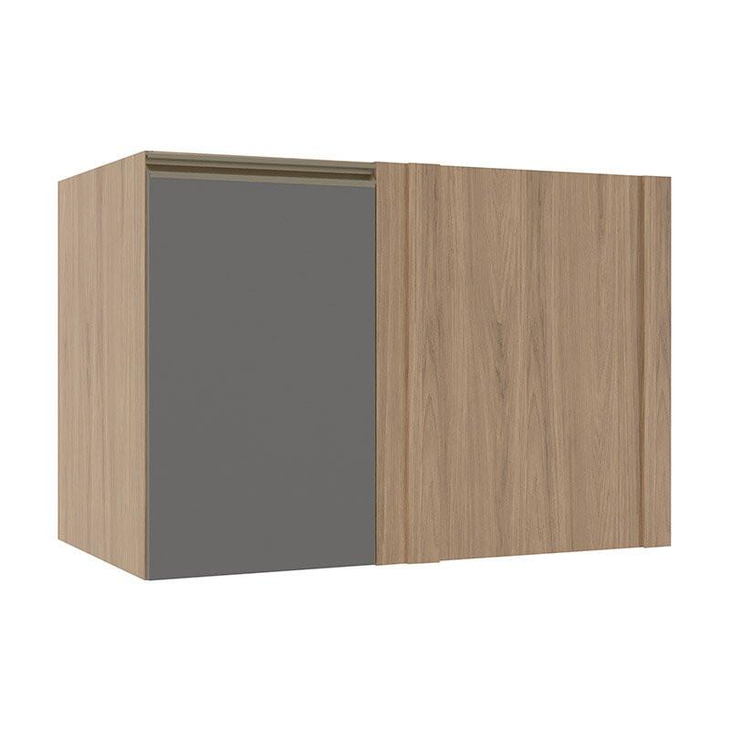 Módulo Balcao De Canto Reto 100cm Esquerdo 100% MDF Cozinha Modulada Gold Robel Hanover/Cinza