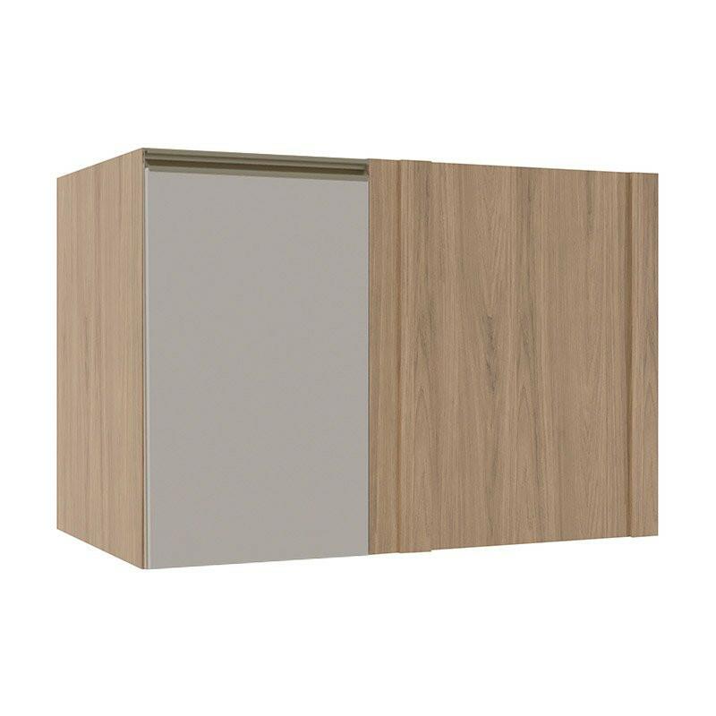 Módulo Balcao De Canto Reto 100cm Esquerdo 100% MDF Cozinha Modulada Gold Robel Hanover/Fendi