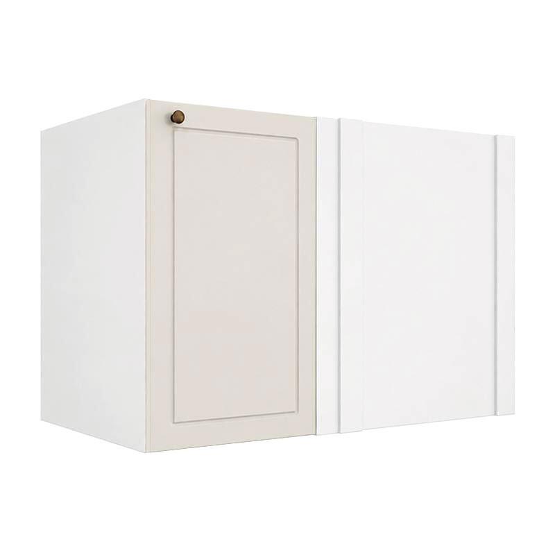Módulo Balcão Canto Reto 100x68x56cm Direito/Esquerdo 100% MDF Cozinha Provence Robel Branco/Off White Matte