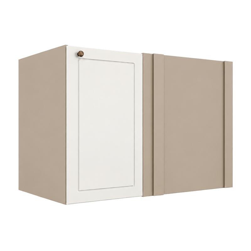 Módulo Balcão Canto Reto 100x68x56cm Direito/Esquerdo 100% MDF Cozinha Provence Robel Fendi/Off White Matte
