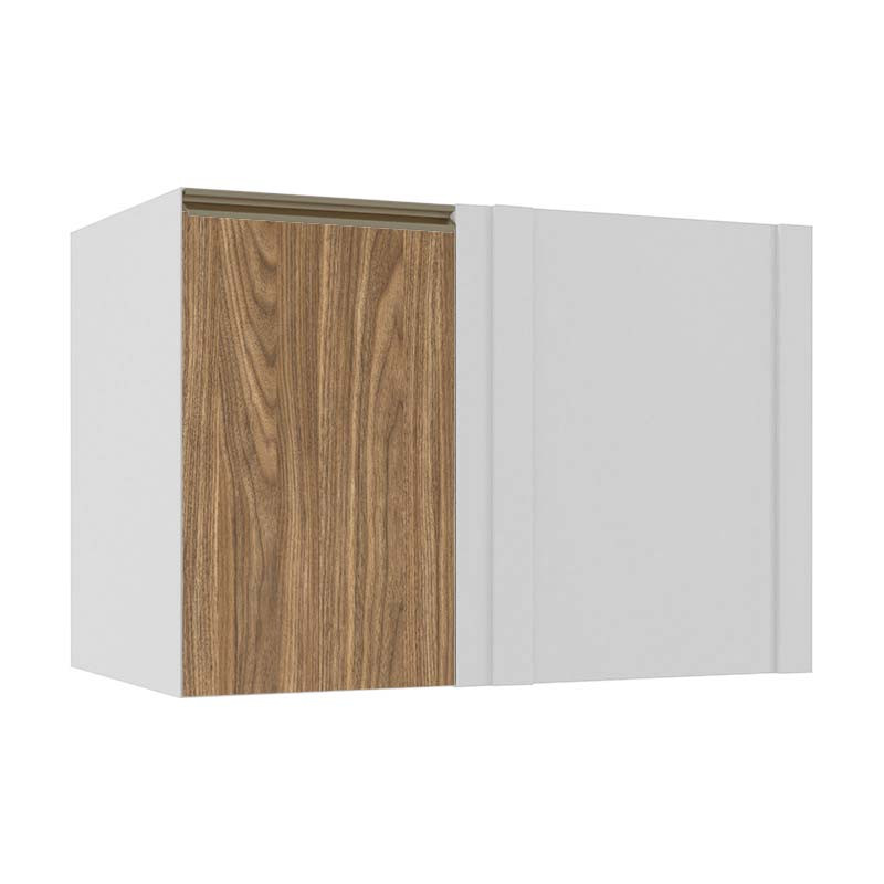 Módulo Balcão De Canto Reto 100cm 100% MDF Cozinha Modulada Gold J Robel Branco/Amendoeira BP Módulo Balcão De Canto Reto 100cm 100% MDF Cozinha Modulada Gold J Robel Branco/Amendoeira BP