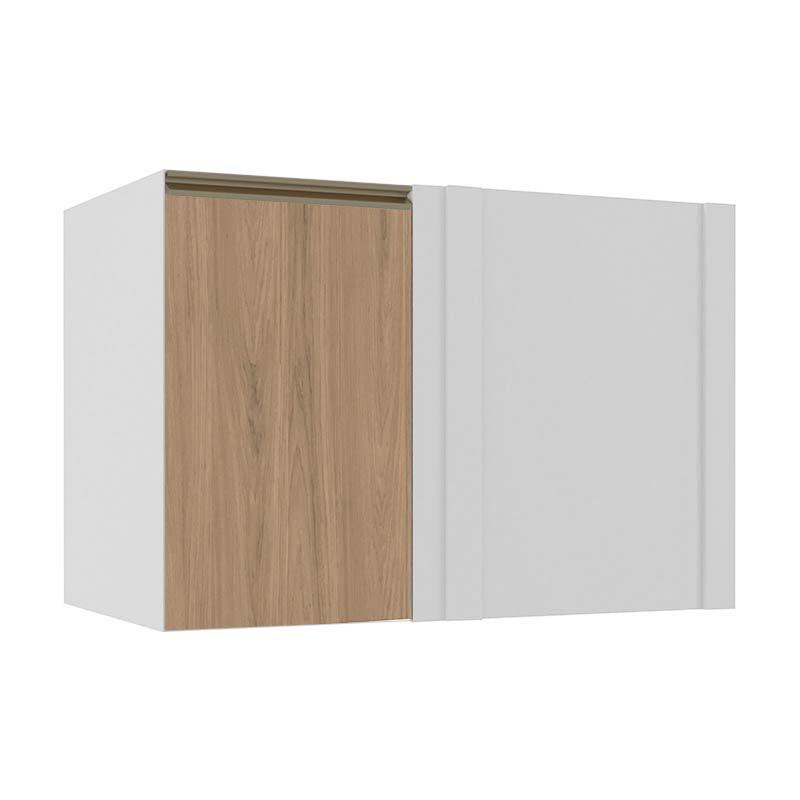 Módulo Balcão De Canto Reto 100cm 100% MDF Cozinha Modulada Gold J Robel Branco/Hanover