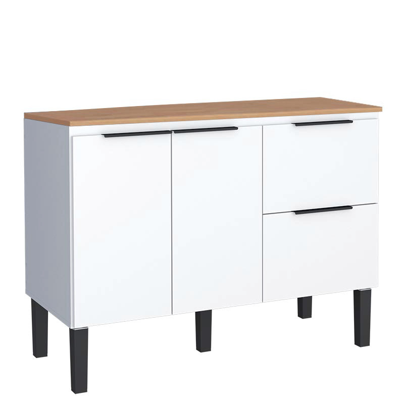 Balcão Buffet Cozinha com Tampo 114x85x51cm Cisne 120 Cozimax Branco/Jequitiba